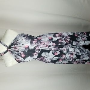 Badgley Mischka high low floral dress size small